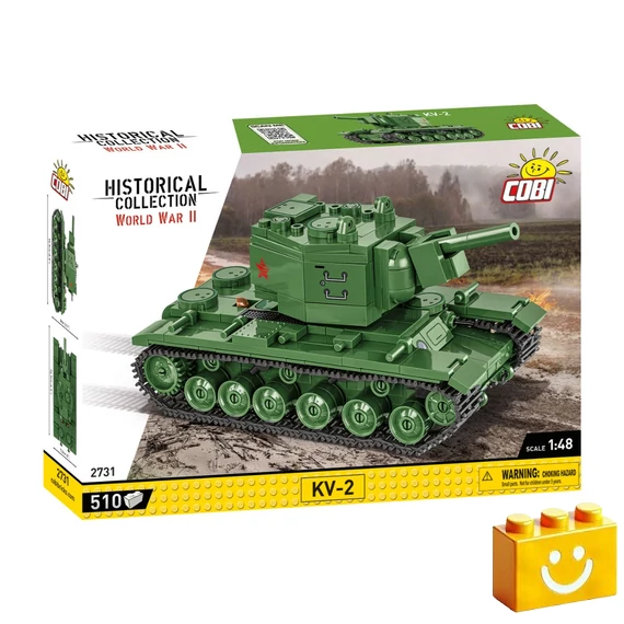 Termékkép a dobozról -COBI-2731 – KV-2 szovjet nehéz harckocsi – 100% kompatibilis minden más kedvelt márkával