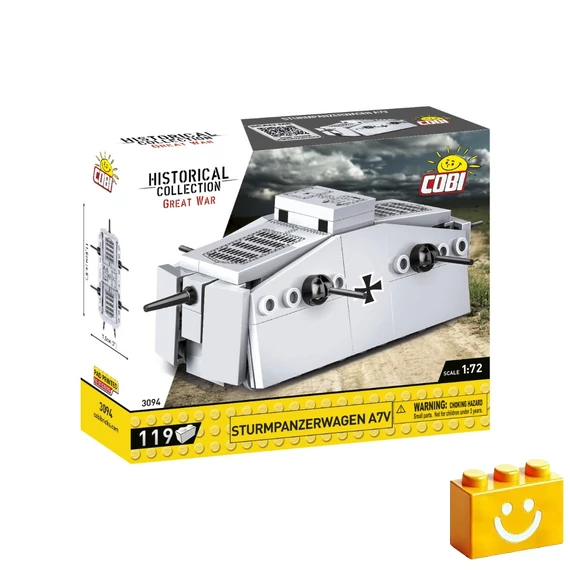 Termékkép a dobozról -COBI-3094 – Sturmpanzerwagen A7V – német nehéz harckocsi – 100% kompatibilis minden más kedvelt márkával