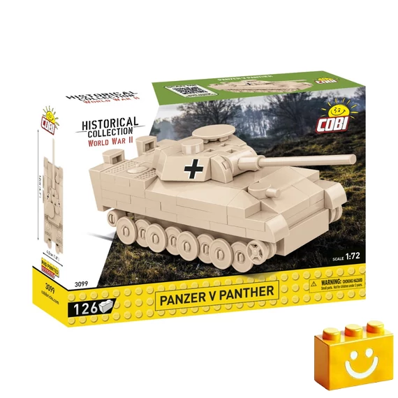 Termékkép a dobozról -COBI-3099 – Panzer V Panther – német közepes harckocsi – 100% kompatibilis minden más kedvelt márkával