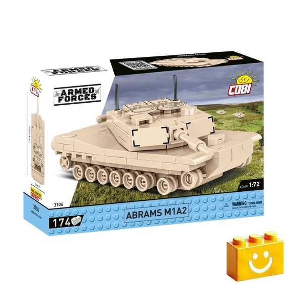 Termékkép a dobozról -COBI-3106 – Abrams M1A2 – amerikai harckocsi – 100% kompatibilis minden más kedvelt márkával