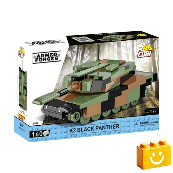 Termékkép a dobozról -COBI-3107 – K2 Black Panther – dél-koreai harckocsi – 100% kompatibilis minden más kedvelt márkával