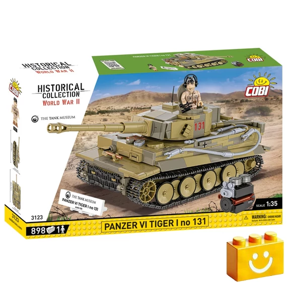 Termékkép a dobozról -COBI-3123 – Panzer VI Tiger I No. 131 harckocsi – 100% kompatibilis minden más kedvelt márkával