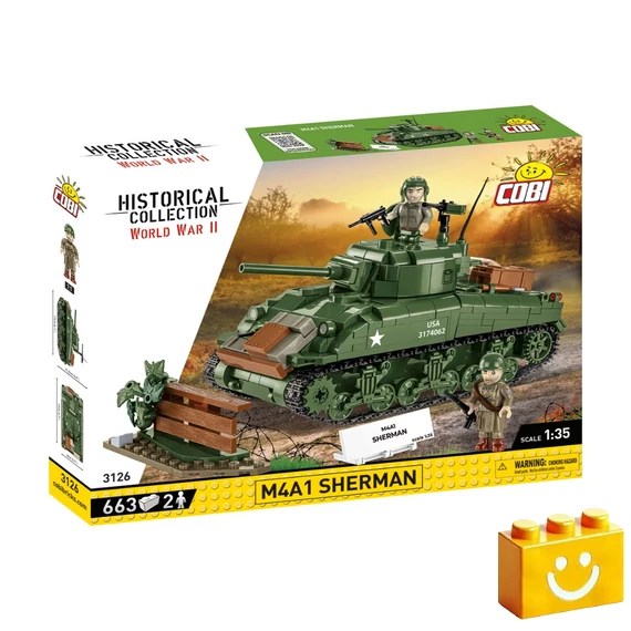 Termékkép a dobozról - COBI 3126 - M4A1 Sherman - amerikai közepes harckocsi 