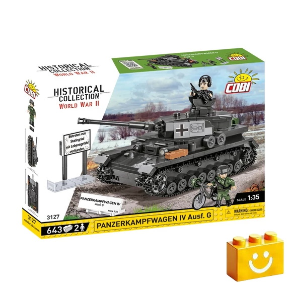 Termékkép a dobozról -COBI-3127 – Panzerkampfwagen IV Ausf. G – német közepes harckocsi – 100% kompatibilis minden más kedvelt márkával