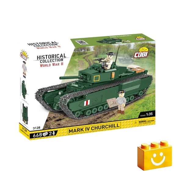 Termékkép a dobozról -COBI-3128 – Mark IV Churchill – brit nehéz harckocsi – 100% kompatibilis minden más kedvelt márkával