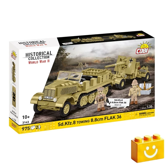 Termékkép a dobozról - COBI - 3143 - Sd.Kfz. 8 és 8,8 cm Flak 36 (DAK) - német féllánctalpas vontató és légvédelmi ágyú készlet