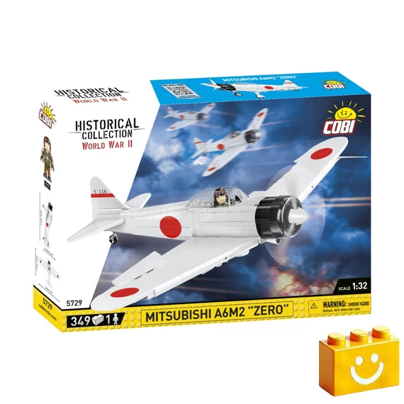 Termékkép a dobozról - COBI 5729 - Mitsubishi A6M2 "Zero-Sen" - japán vadászrepülő 