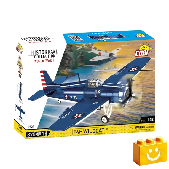 Termékkép a dobozról -COBI-5731 – F4F Wildcat – amerikai vadászrepülőgép – 100% kompatibilis minden más kedvelt márkával