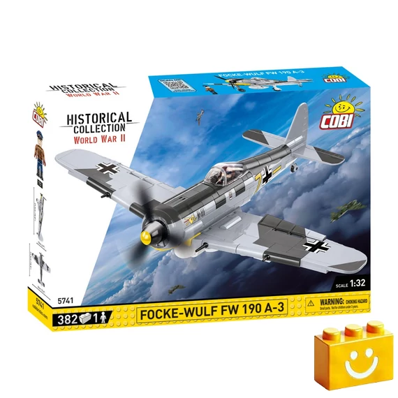 Termékkép a dobozról -COBI-5741 – Focke-Wulf FW 190 A-3 – német vadászrepülőgép – 100% kompatibilis minden más kedvelt márkával