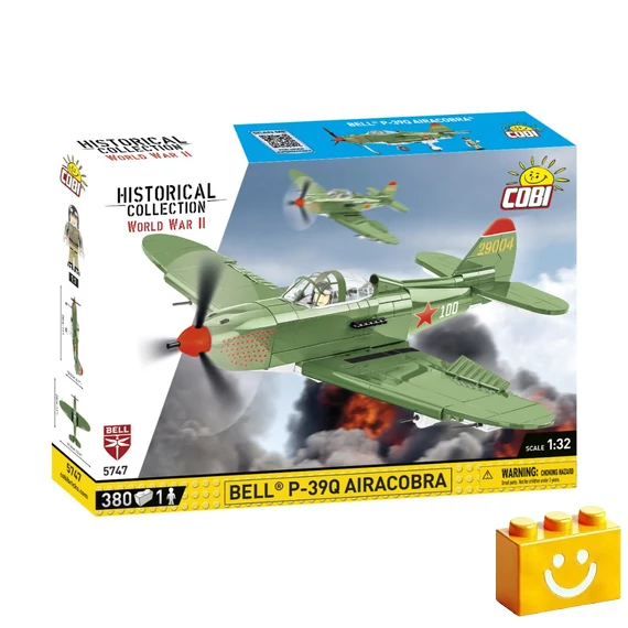 Termékkép a dobozról -COBI-5747 – Bell P-39Q Airacobra – szovjet vadászrepülőgép – 100% kompatibilis minden más kedvelt márkával