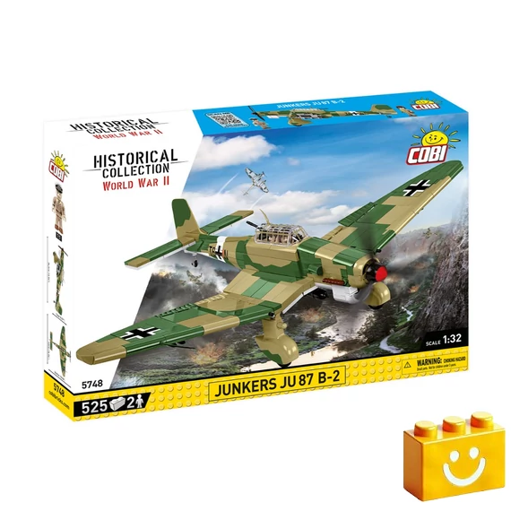 Termékkép a dobozról -COBI-5748 – Junkers Ju 87 B-2 Stuka – német zuhanóbombázó – 100% kompatibilis minden más kedvelt márkával