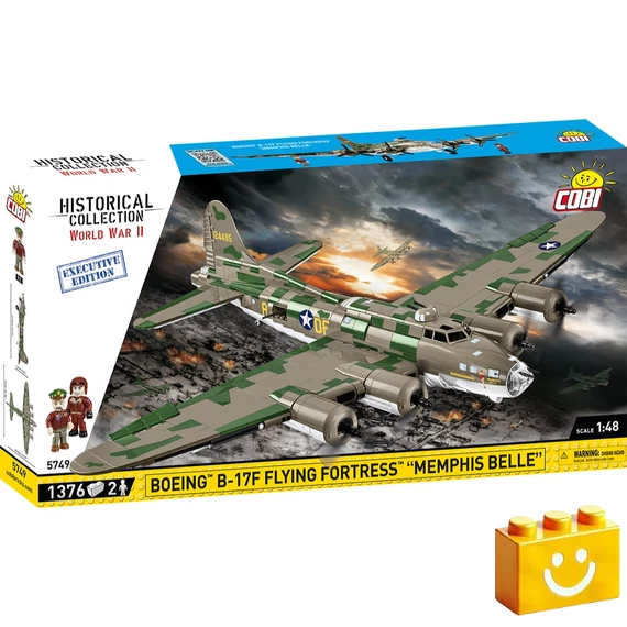 Termékkép a dobozról -COBI-5749 – B-17F Flying Fortress „Memphis Belle” – Executive Edition – 100% kompatibilis minden más kedvelt márkával