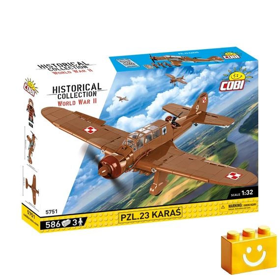 Termékkép a dobozról -COBI-5751 – PZL.23 Karaś – lengyel könnyű bombázó – 100% kompatibilis minden más kedvelt márkával