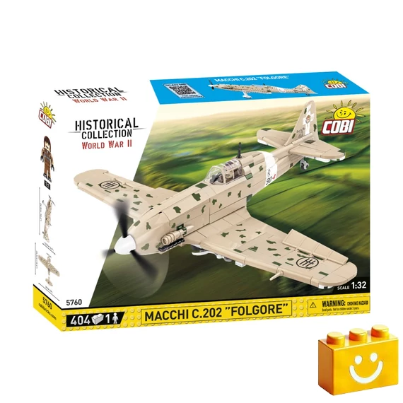 Termékkép a dobozról -COBI-5760 – Macchi MC.202 Folgore – olasz vadászrepülőgép – 100% kompatibilis minden más kedvelt márkával