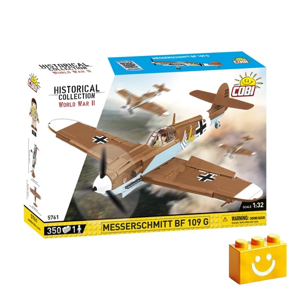 Termékkép a dobozról -COBI-5761 – Messerschmitt Bf 109 G – német vadászrepülőgép – 100% kompatibilis minden más kedvelt márkával