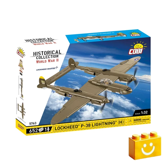 Termékkép a dobozról - COBI 5763 - Lockheed P-38H Lightning - amerikai vadászrepülő 