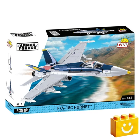 Termékkép a dobozról -COBI-5810 – F/A-18C Hornet – Amerikai vadászbombázó – 100% kompatibilis minden más kedvelt márkával