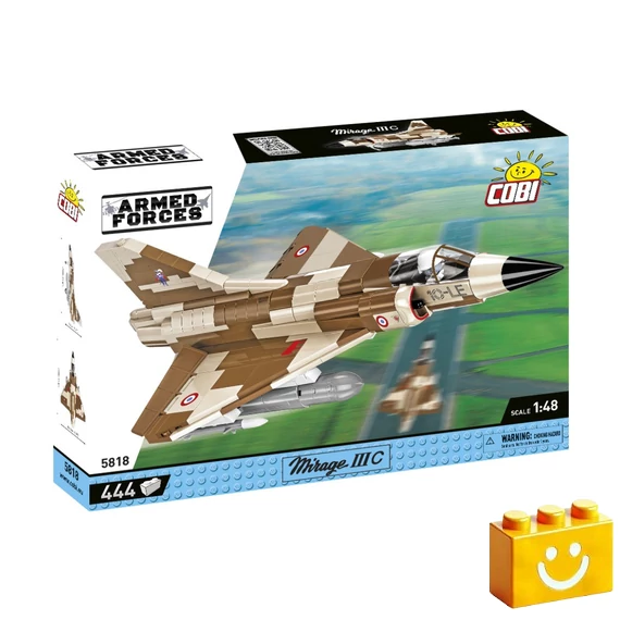 Termékkép a dobozról -COBI-5818 – Mirage IIIC – Francia vadászgép – 100% kompatibilis minden más kedvelt márkával
