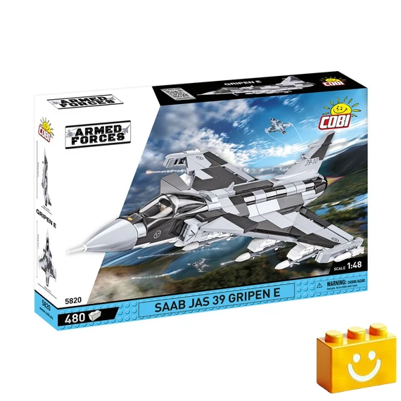 Termékkép a dobozról -COBI-5820 – SAAB JAS 39 Gripen E – Svéd vadászgép – 100% kompatibilis minden más kedvelt márkával
