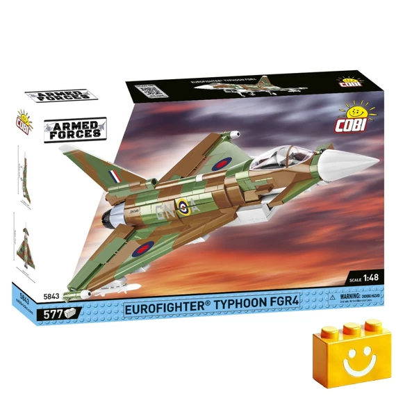 Termékkép a dobozról -COBI-5843 – Eurofighter Typhoon FGR4 – Brit többcélú vadászgép – 100% kompatibilis minden más kedvelt márkával