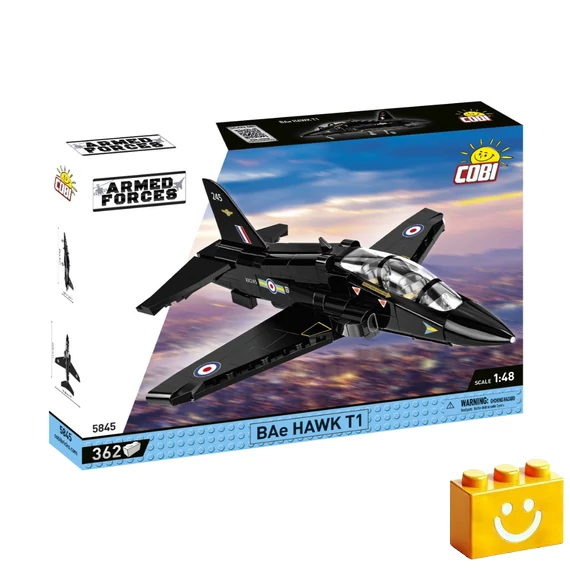 Termékkép a dobozról -COBI-5845 – BAe Hawk T1 – Brit kiképző repülőgép – 100% kompatibilis minden más kedvelt márkával