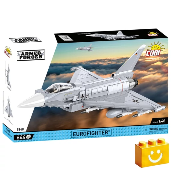 Termékkép a dobozról -COBI-5848 – Eurofighter Typhoon – Német többcélú vadászgép – 100% kompatibilis minden más kedvelt márkával