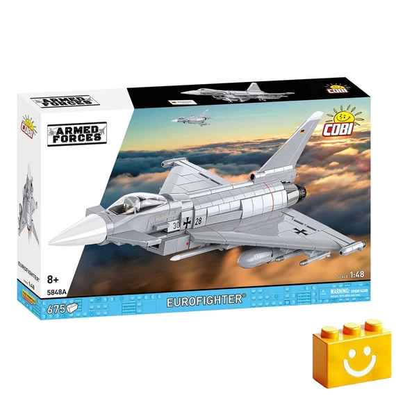 Termékkép a dobozról -COBI-5848 – Eurofighter Typhoon – Német többcélú vadászgép – 100% kompatibilis minden más kedvelt márkával
