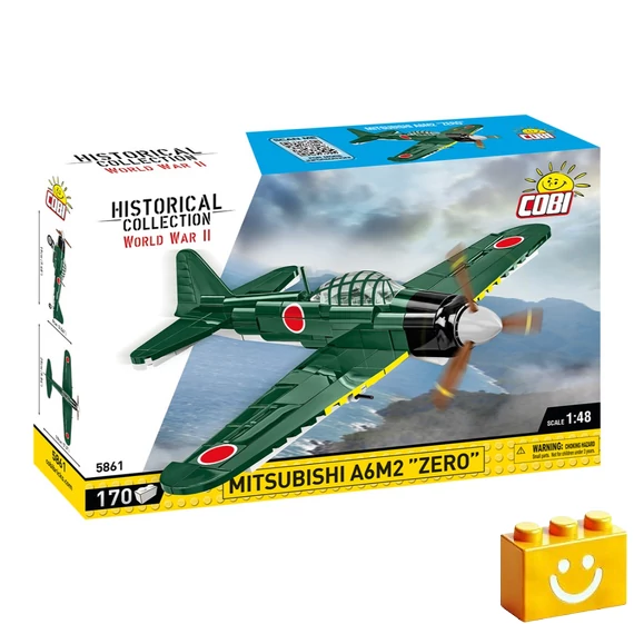 Termékkép a dobozról -COBI-5861 - Mitsubishi A6M2 'Zero' japán vadászgép – 100% kompatibilis minden más kedvelt márkával