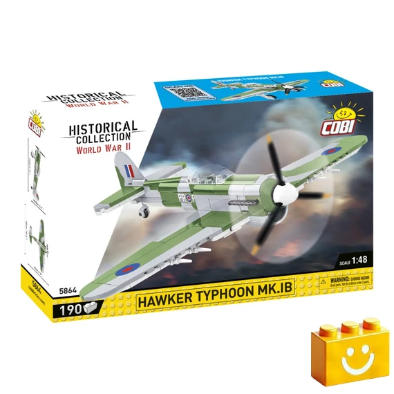 Termékkép a dobozról -COBI-5864 - Hawker Typhoon Mk.IB brit vadászbombázó – 100% kompatibilis minden más kedvelt márkával