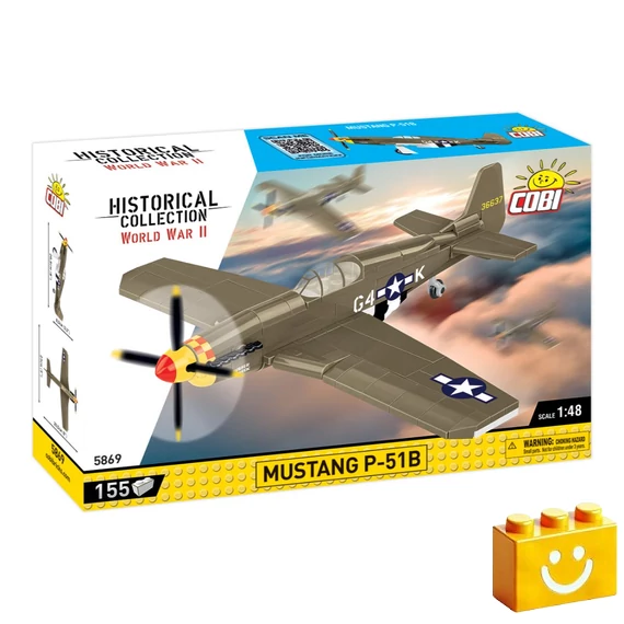 Termékkép a dobozról -COBI-5869 - Mustang P-51B amerikai vadászgép – 100% kompatibilis minden más kedvelt márkával