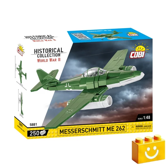 Termékkép a dobozról -COBI-5881 - Messerschmitt Me 262 német sugárhajtású vadászgép – 100% kompatibilis minden más kedvelt márkával