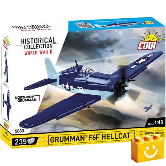 Termékkép a dobozról -COBI-5883 - Grumman F6F Hellcat vadászgép – 100% kompatibilis minden más kedvelt márkával