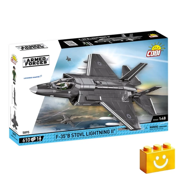 Termékkép a dobozról -COBI-5895 – F-35B Lightning II – Lopakodó vadászgép – 100% kompatibilis minden más kedvelt márkával