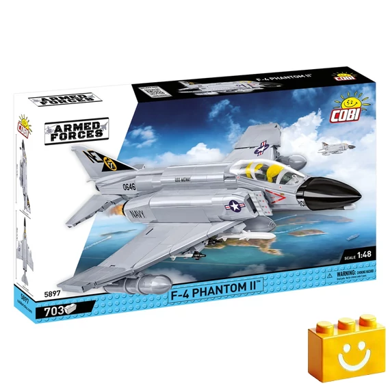 Termékkép a dobozról -COBI-5897 – F-4 Phantom II – Amerikai többfeladatú vadászbombázó – 100% kompatibilis minden más kedvelt márkával
