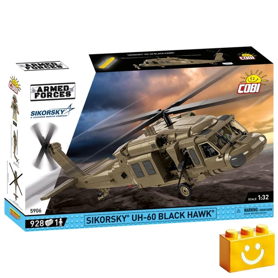 Termékkép a dobozról -COBI-5906 – Sikorsky UH-60 Black Hawk – Katonai helikopter – 100% kompatibilis minden más kedvelt márkával