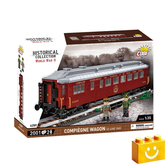 Termékkép a dobozról - COBI 6289 - Compiègne Wagon 1940 vasúti kocsi építőjáték