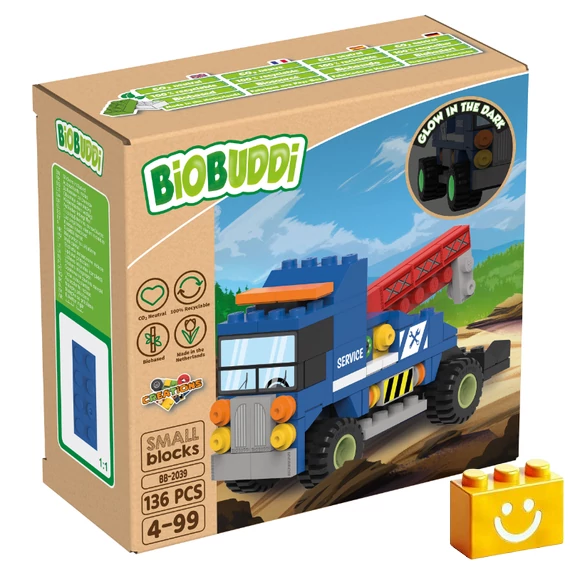 Termékkép a dobozról - BiOBUDDi® BB-2039 | bio építőjáték | Vontató kamion