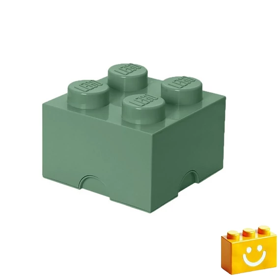 Termékkép a dobozról - LEGO® Kiegészítő - Tároló kocka 4-es homokzöld
