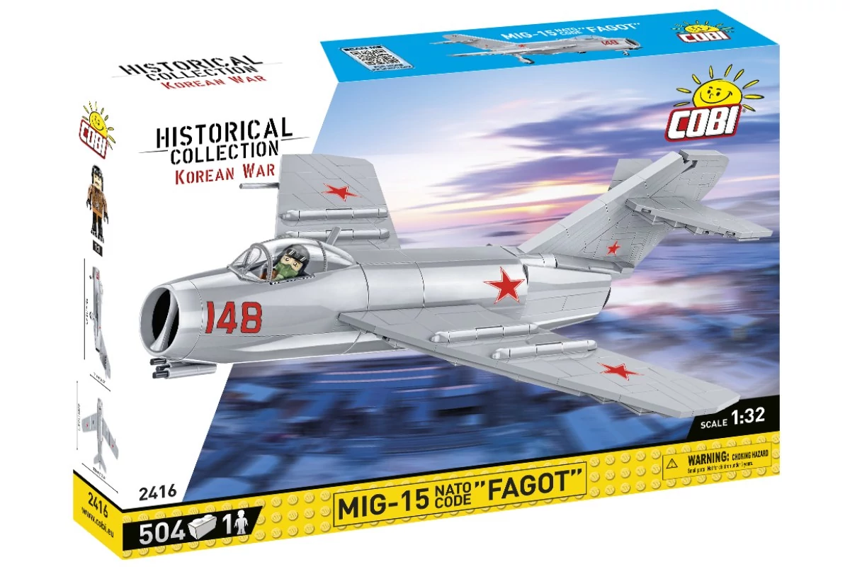 COBI-2416 – MiG-15 NATO kód 'Fagot' – Szovjet vadászgép építőjáték – 100% kompatibilis minden más kedvelt márkával
