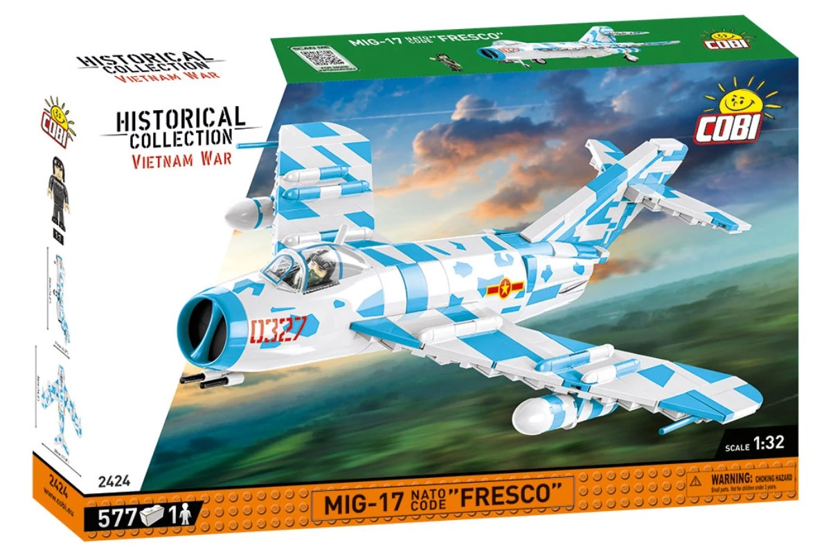 COBI 2424 – MiG-17 NATO kód 'Fresco' – Szovjet vadászgép építőjáték – 100% kompatibilis minden más kedvelt márkával