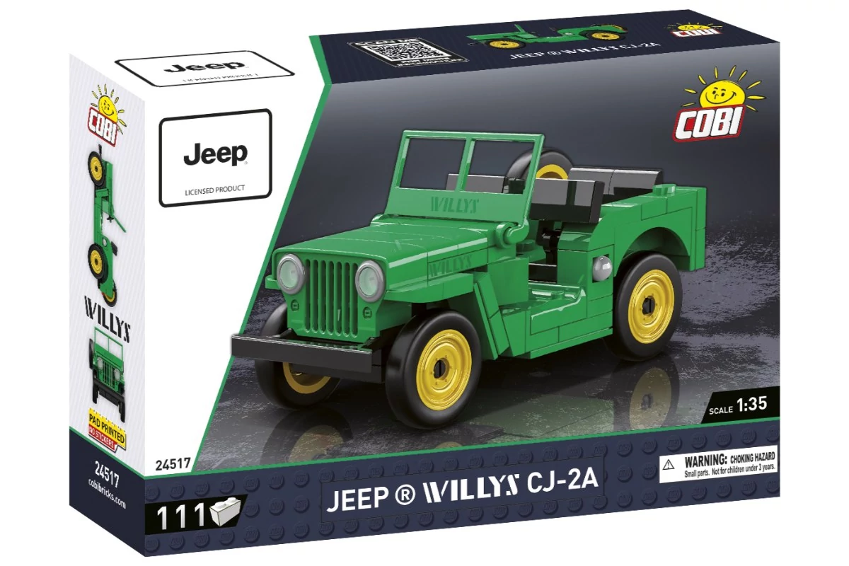 COBI 24517 – Jeep Willys CJ-2A (Zöld) építőjáték – 100% kompatibilis minden más kedvelt márkával