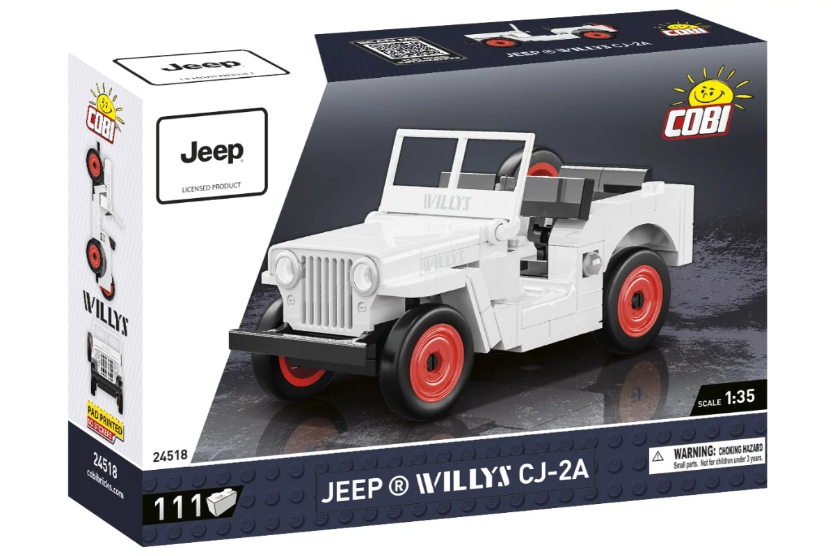 COBI 24518 – Jeep Willys CJ-2A (Fehér) építőjáték – 100% kompatibilis minden más kedvelt márkával