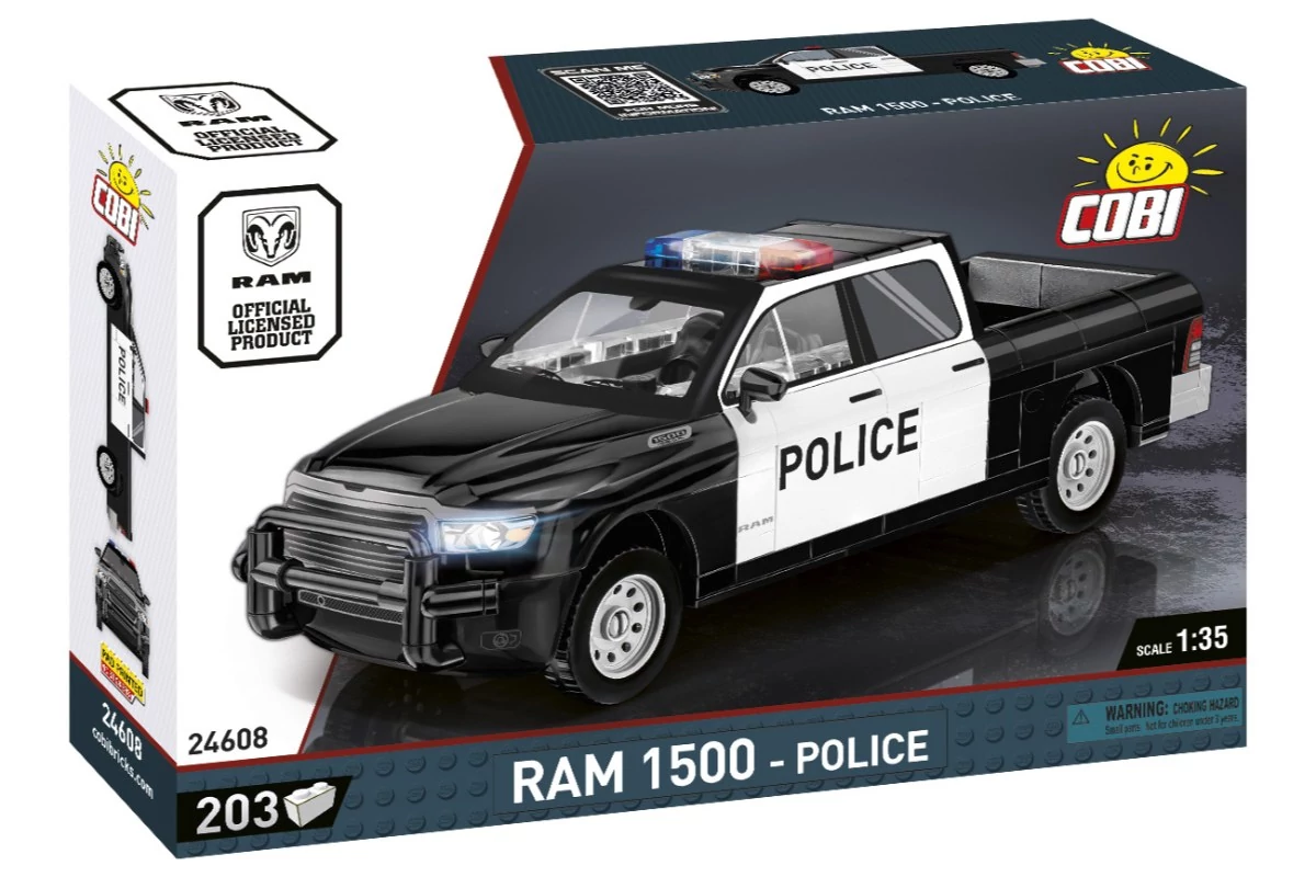 COBI 24608 – RAM 1500 Rendőrségi jármű építőjáték – 100% kompatibilis minden más kedvelt márkával