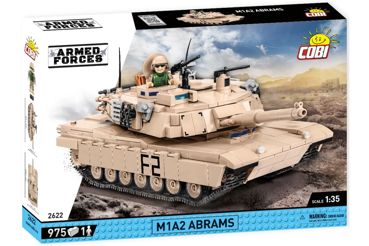 COBI-2622 – M1A2 Abrams – Amerikai harckocsi építőjáték – 100% kompatibilis minden más kedvelt márkával