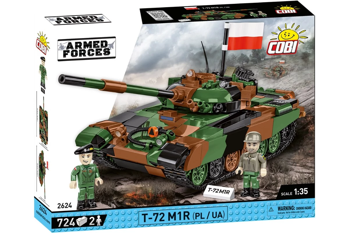 COBI-2624 – T-72 M1R – Lengyel/Ukrán harckocsi építőjáték – 100% kompatibilis minden más kedvelt márkával