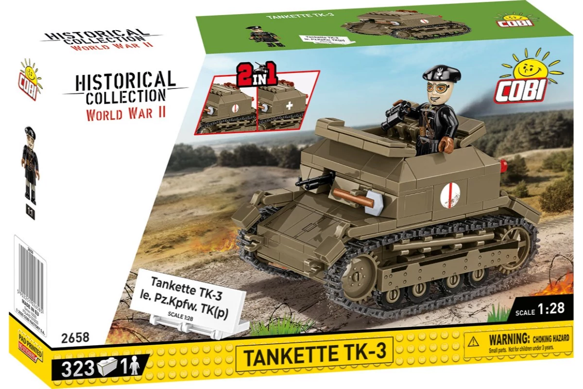 COBI-2658 – Tankette TK-3 / Le. PzKpfw TK(P) könnyű harckocsi – 100% kompatibilis minden más kedvelt márkával