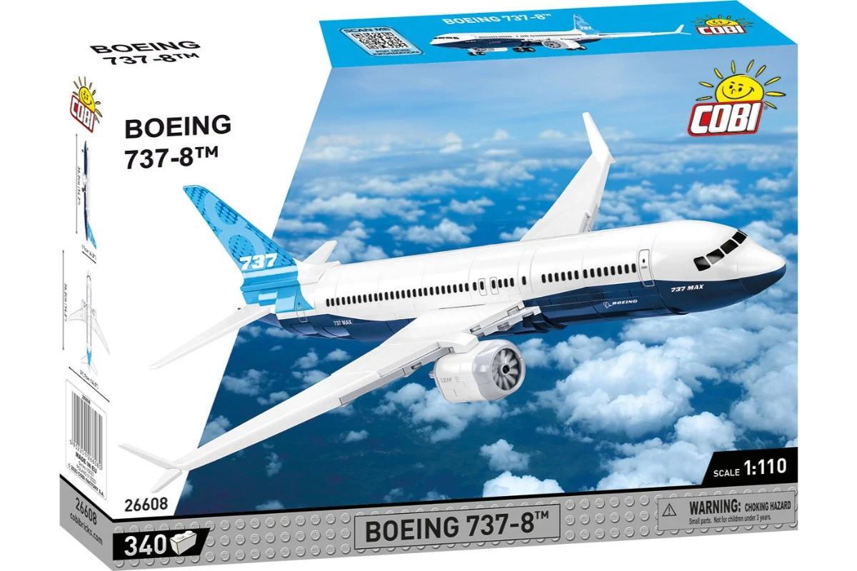 COBI 26608 - Boeing 737-8  építőjáték – 100% kompatibilis minden más kedvelt márkával