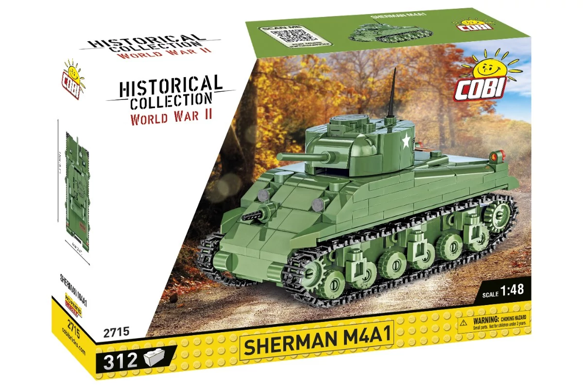 COBI-2715 – Sherman M4A1 közepes harckocsi – 100% kompatibilis minden más kedvelt márkával