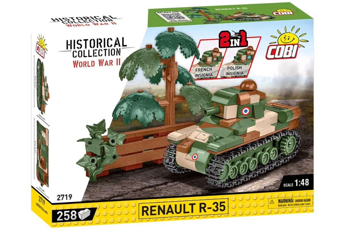 COBI-2719 – Renault R-35 könnyű harckocsi – 100% kompatibilis minden más kedvelt márkával