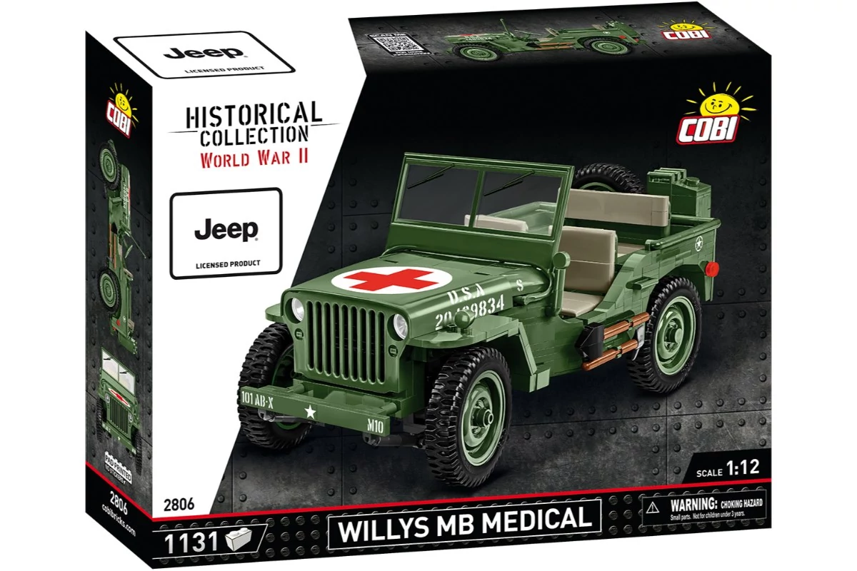 COBI 2806 – Willys MB orvosi terepjáró építőjáték – 100% kompatibilis minden más kedvelt márkával